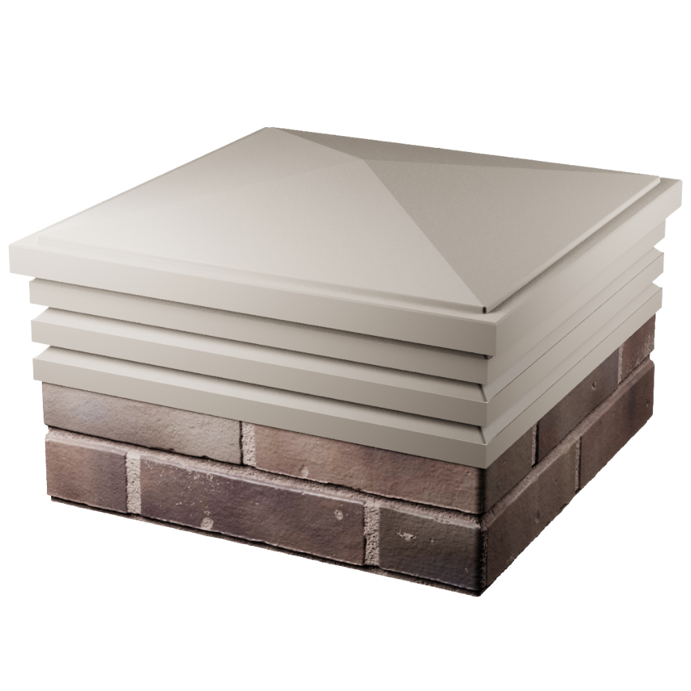 Колпак Zking Бона ХайТек Бежевый на столб 2х2 кирпича (513х513мм) в Рубцовске фото