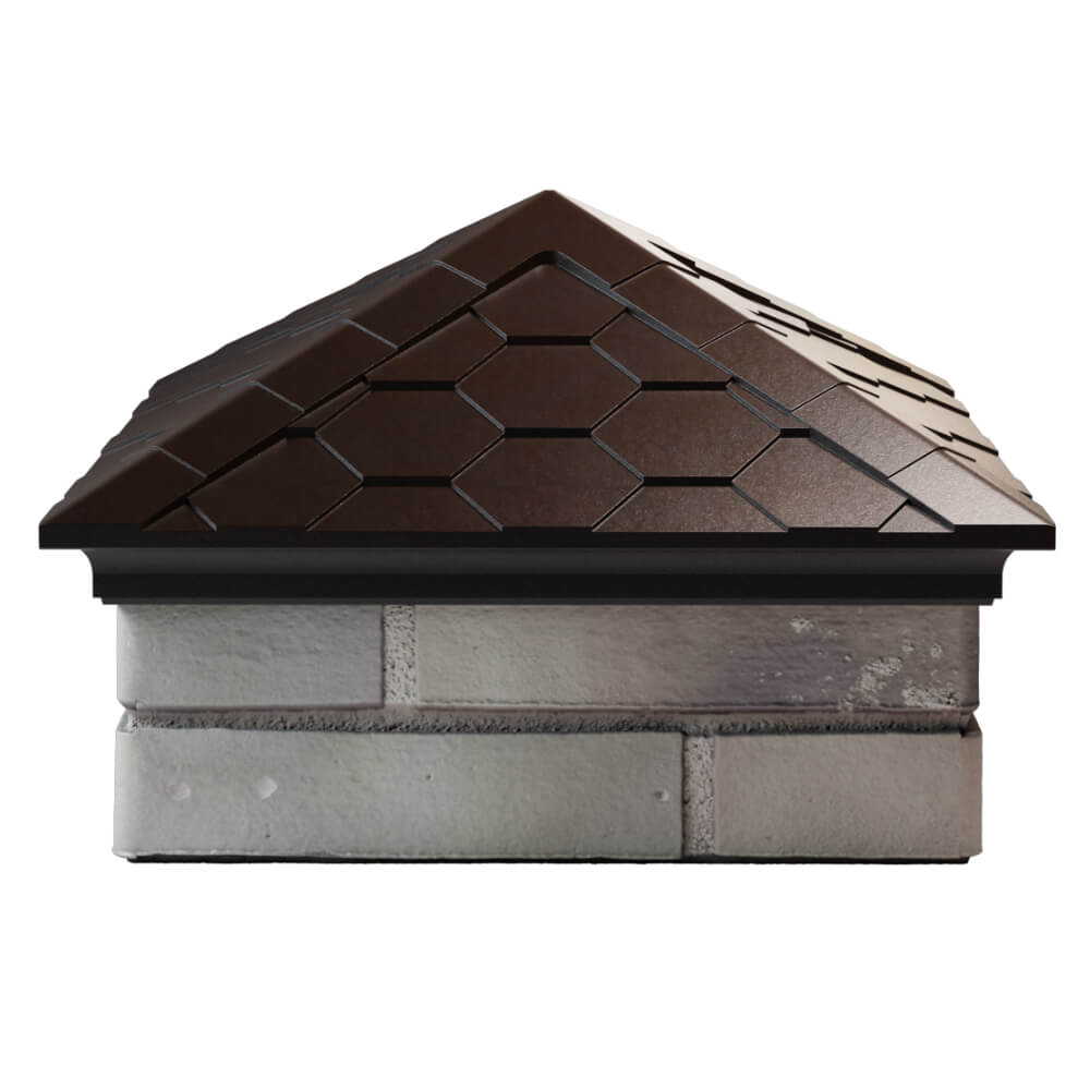 Колпак Zking Эверест Коричневый на столб 1.5х1.5 кирпича (390х390мм) Рубцовск фото