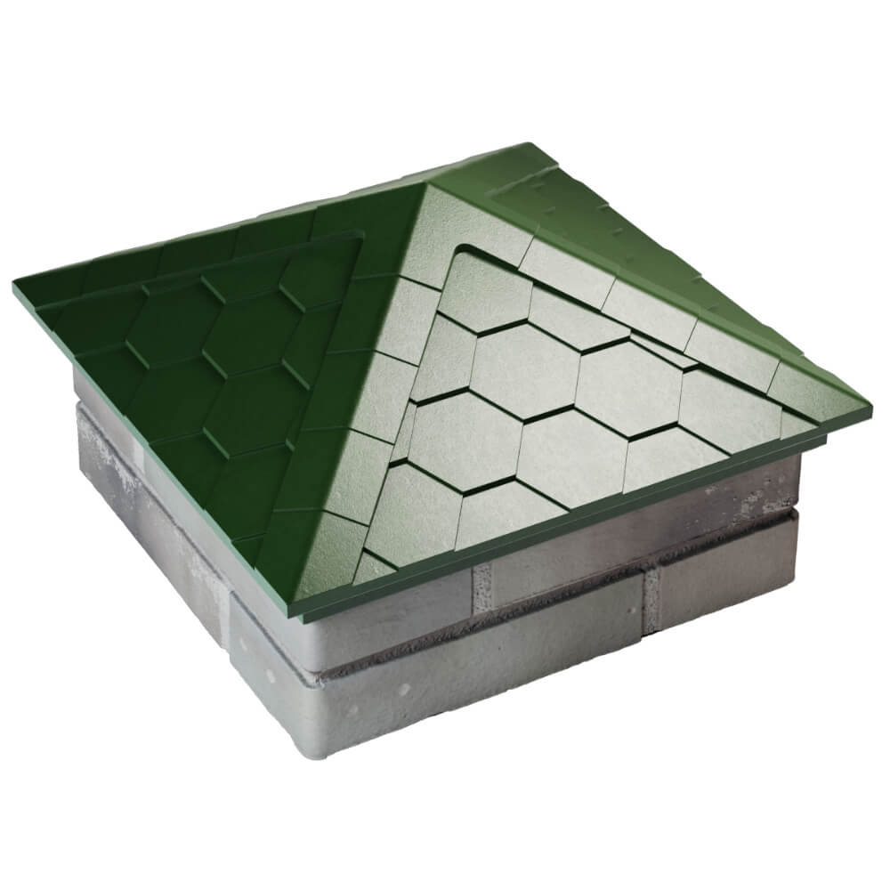 Колпак Zking Эверест Зеленый на столб 1.5х1.5 кирпича (390х390мм) в Рубцовске фото