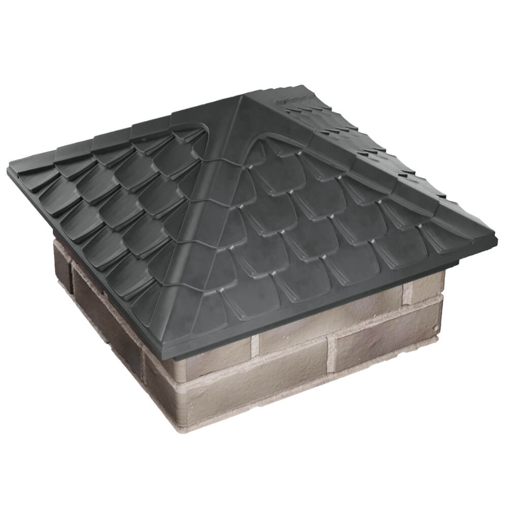 Колпак Zking Эльбрус Серый на столб 1.5х1.5 кирпича (385х385мм) в Рубцовске фото