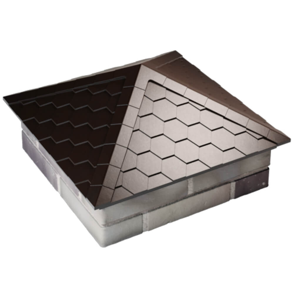 Колпак Zking Эверест Коричневый на столб 2х2 кирпича (535х535мм) Рубцовск фото