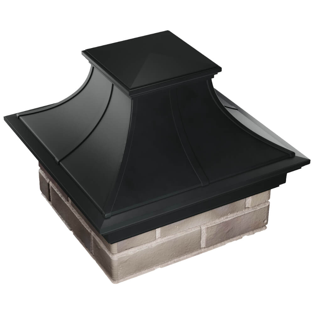 Колпак Zking Монблан Премиум Черный на столб 1.5х1.5 кирпича (385х385мм) в Рубцовске фото