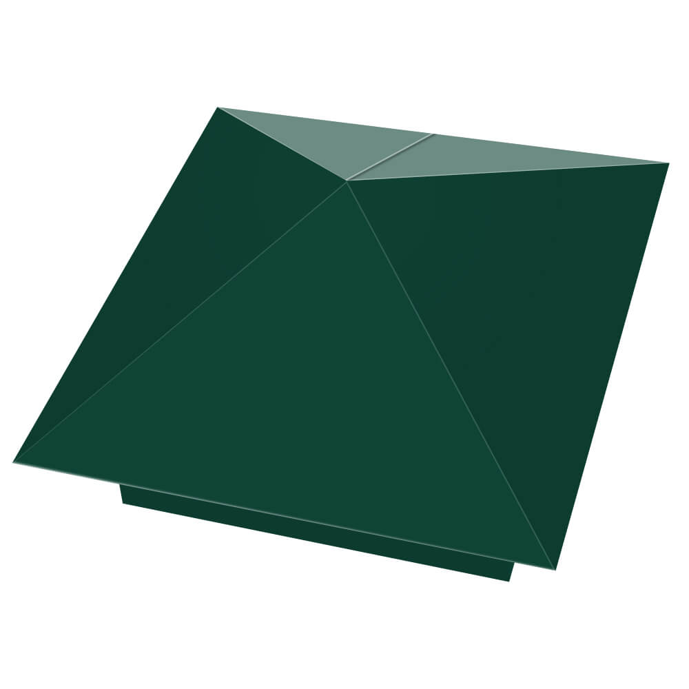 Колпак металлический 390х390мм RAL6005 Зеленый Мох заборный Рубцовск фото