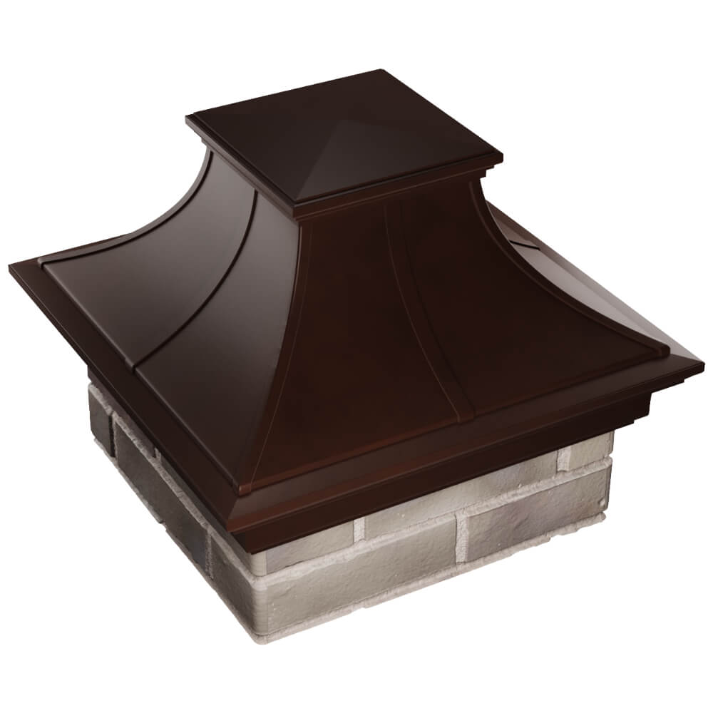 Колпак Zking Монблан Премиум Коричневый на столб 1.5х1.5 кирпича (385х385мм) в Рубцовске фото