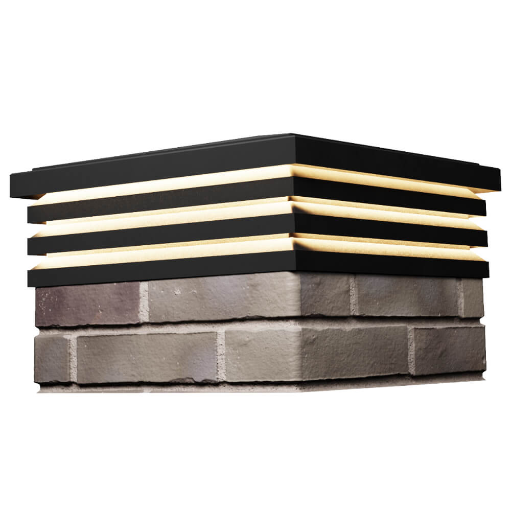 Колпак Zking Бона ХайТек Черный на столб 1.5х1.5 кирпича (385х385мм) с подсветкой в Рубцовске фото