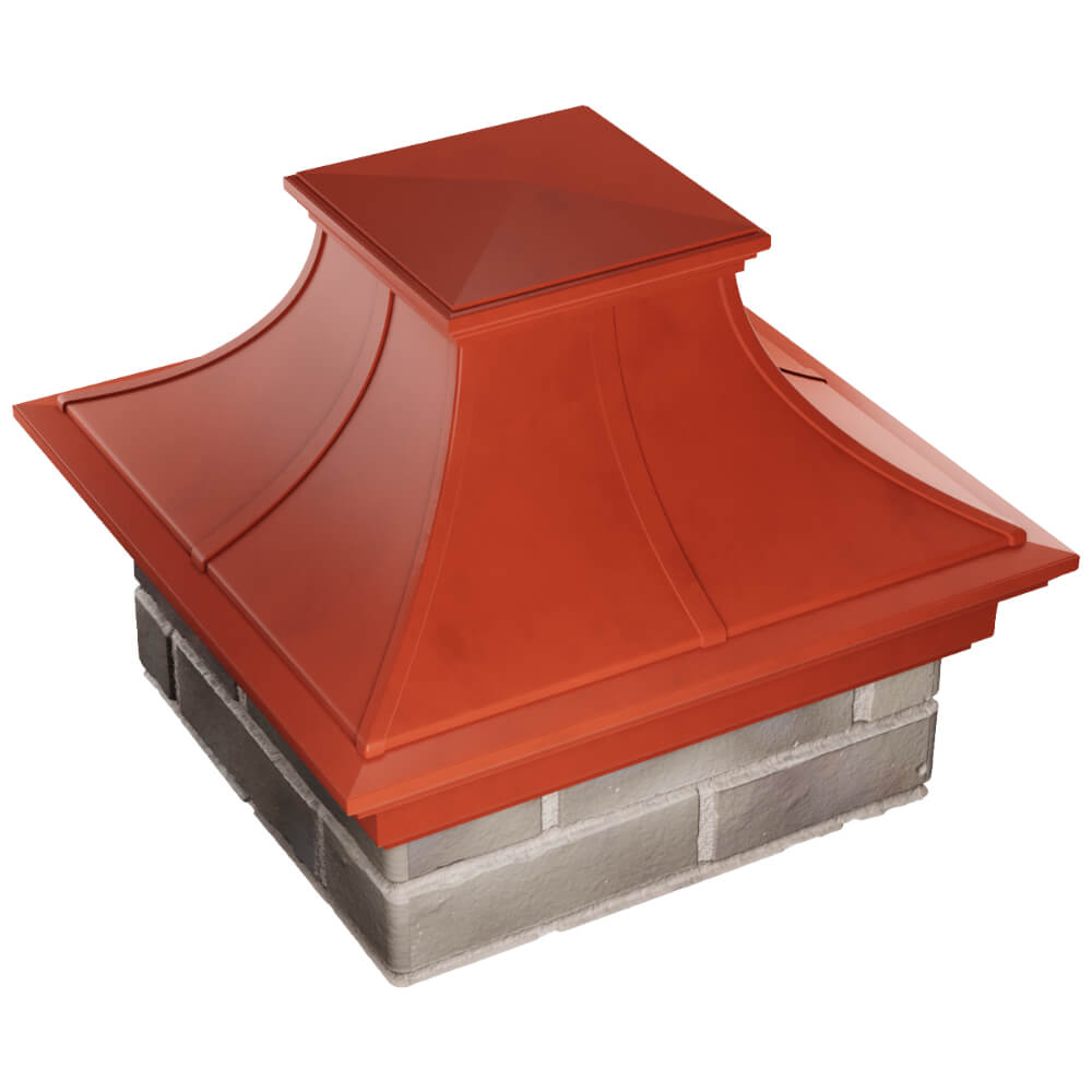 Колпак Zking Монблан Премиум Красный на столб 1.5х1.5 кирпича (385х385мм) в Рубцовске фото