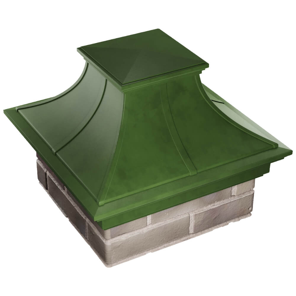 Колпак Zking Монблан Премиум Зеленый на столб 1.5х1.5 кирпича (385х385мм) в Рубцовске фото