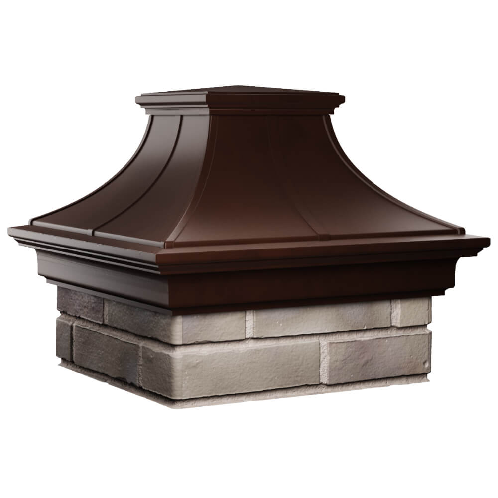 Колпак Zking Монблан Премиум Коричневый на столб 1.5х1.5 кирпича (385х385мм) в Рубцовске фото