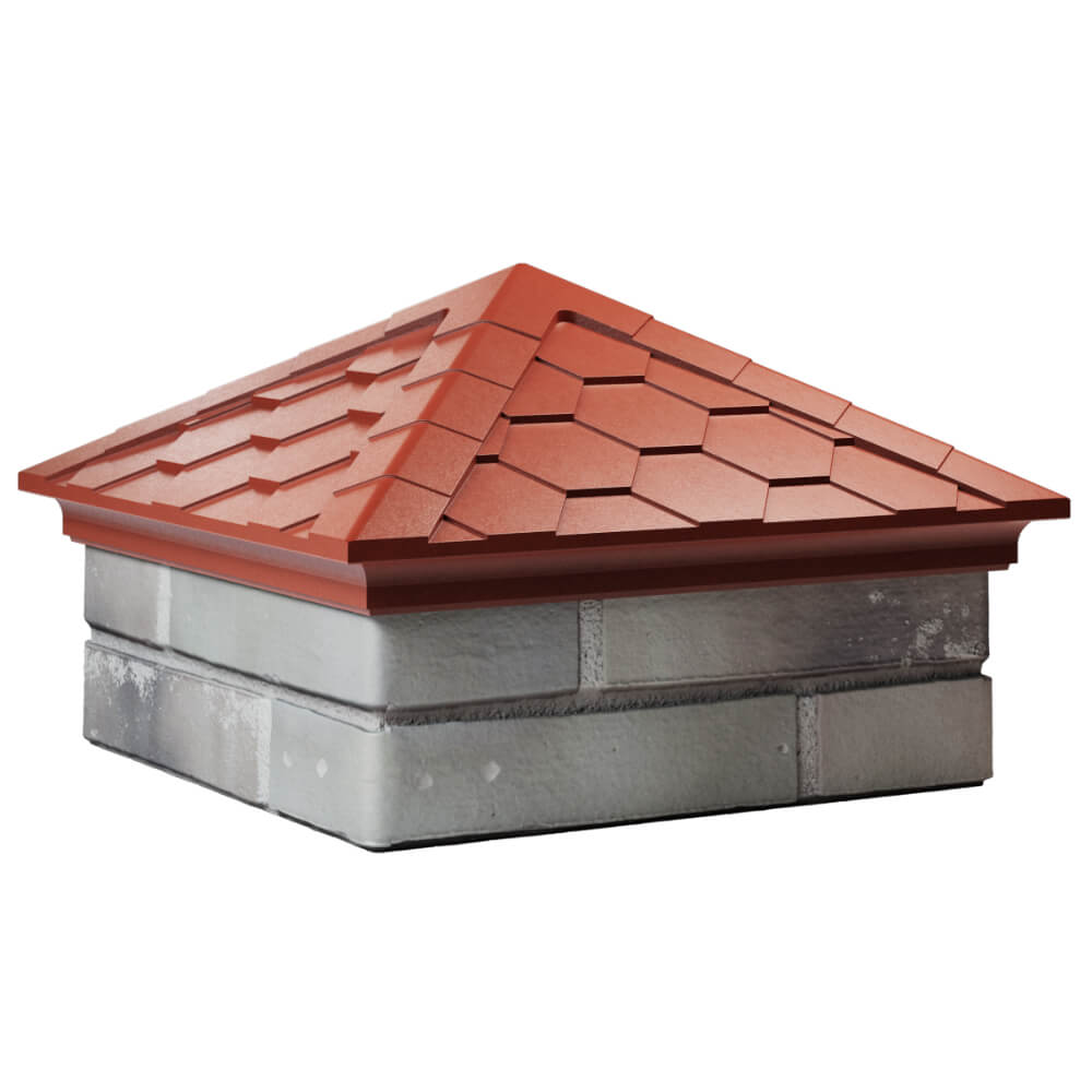 Колпак Zking Эверест Красный на столб 1.5х1.5 кирпича (390х390мм) в Рубцовске фото