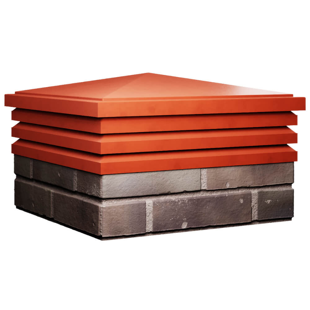 Колпак Zking Бона ХайТек Красный на столб 2х2 кирпича (513х513мм) в Рубцовске фото