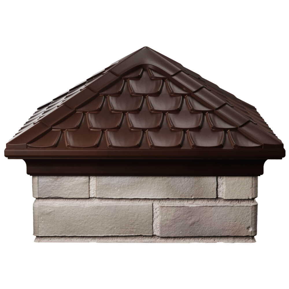 Колпак Zking Эльбрус Коричневый на столб 1.5х1.5 кирпича (385х385мм) Рубцовск фото