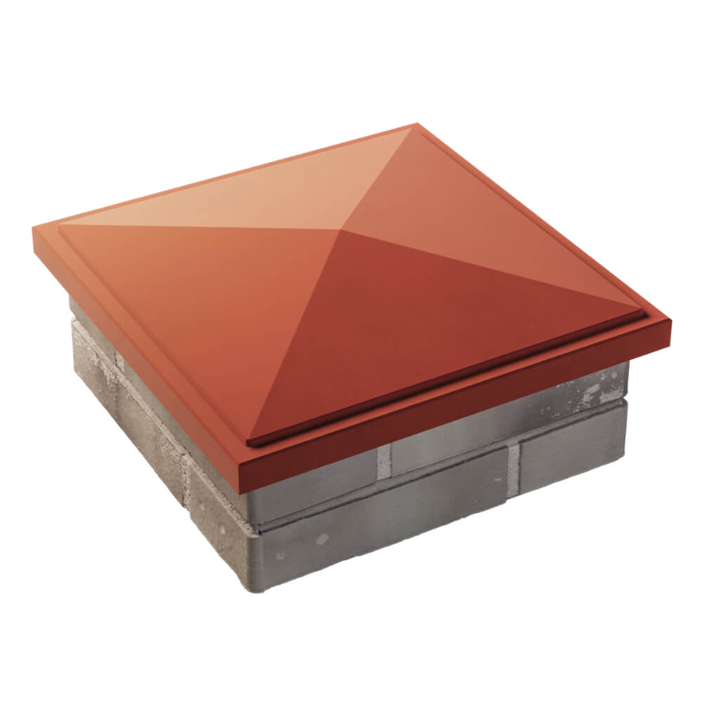 Колпак Zking БонаМоно Красный на столб 1.5х1.5 кирпича (385х385, 400х400мм) в Рубцовске фото