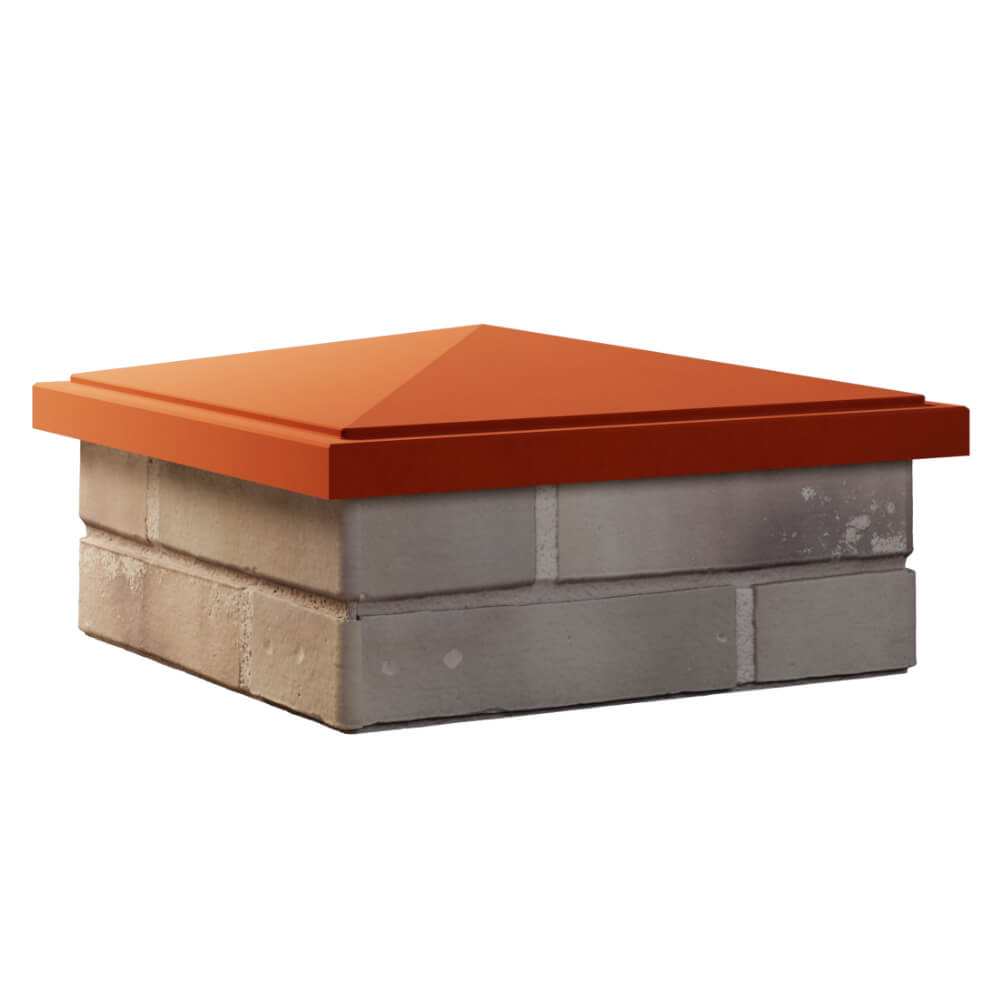 Колпак Zking БонаМоно Красный на столб 1.5х1.5 кирпича (385х385, 400х400мм) в Рубцовске фото