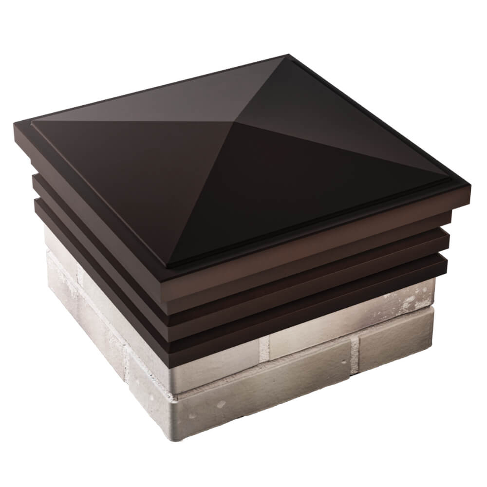 Колпак Zking Бона ХайТек Коричневый на столб 1.5х1.5 кирпича (385х385мм) в Рубцовске фото