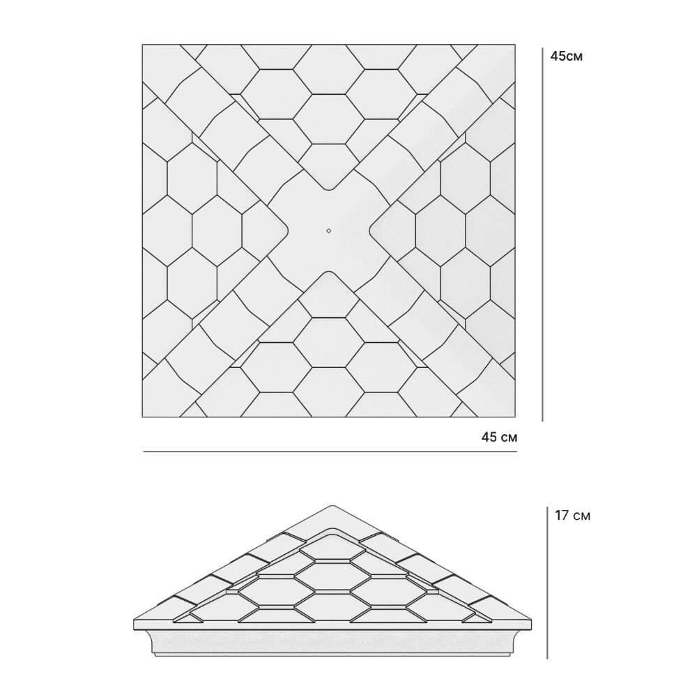 Колпак Zking Эверест Серый на столб 1.5х1.5 кирпича (390х390мм) в Рубцовске фото