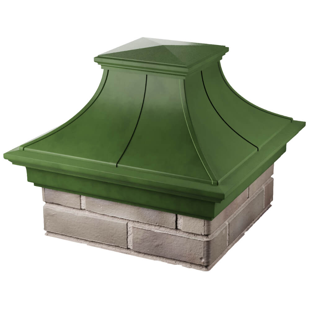 Колпак Zking Монблан Премиум Зеленый на столб 1.5х1.5 кирпича (385х385мм) в Рубцовске фото