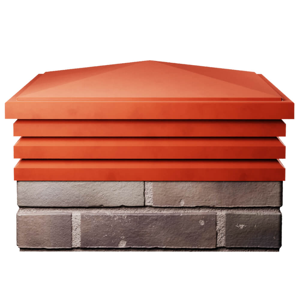 Колпак Zking Бона ХайТек Красный на столб 2х2 кирпича (513х513мм) Рубцовск фото