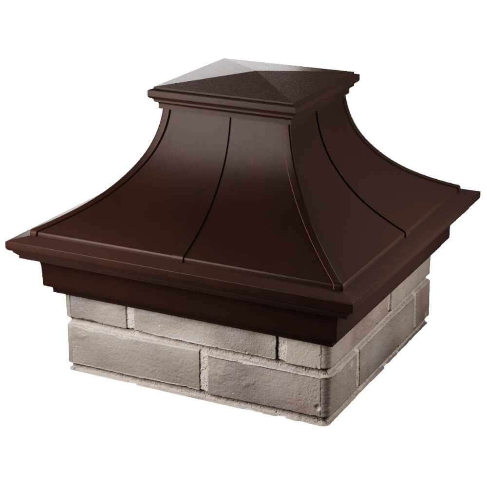 Колпак Zking Монблан Премиум Коричневый на столб 1.5х1.5 кирпича (385х385мм) в Рубцовске фото