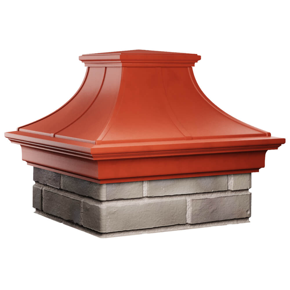 Колпак Zking Монблан Премиум Красный на столб 1.5х1.5 кирпича (385х385мм) в Рубцовске фото
