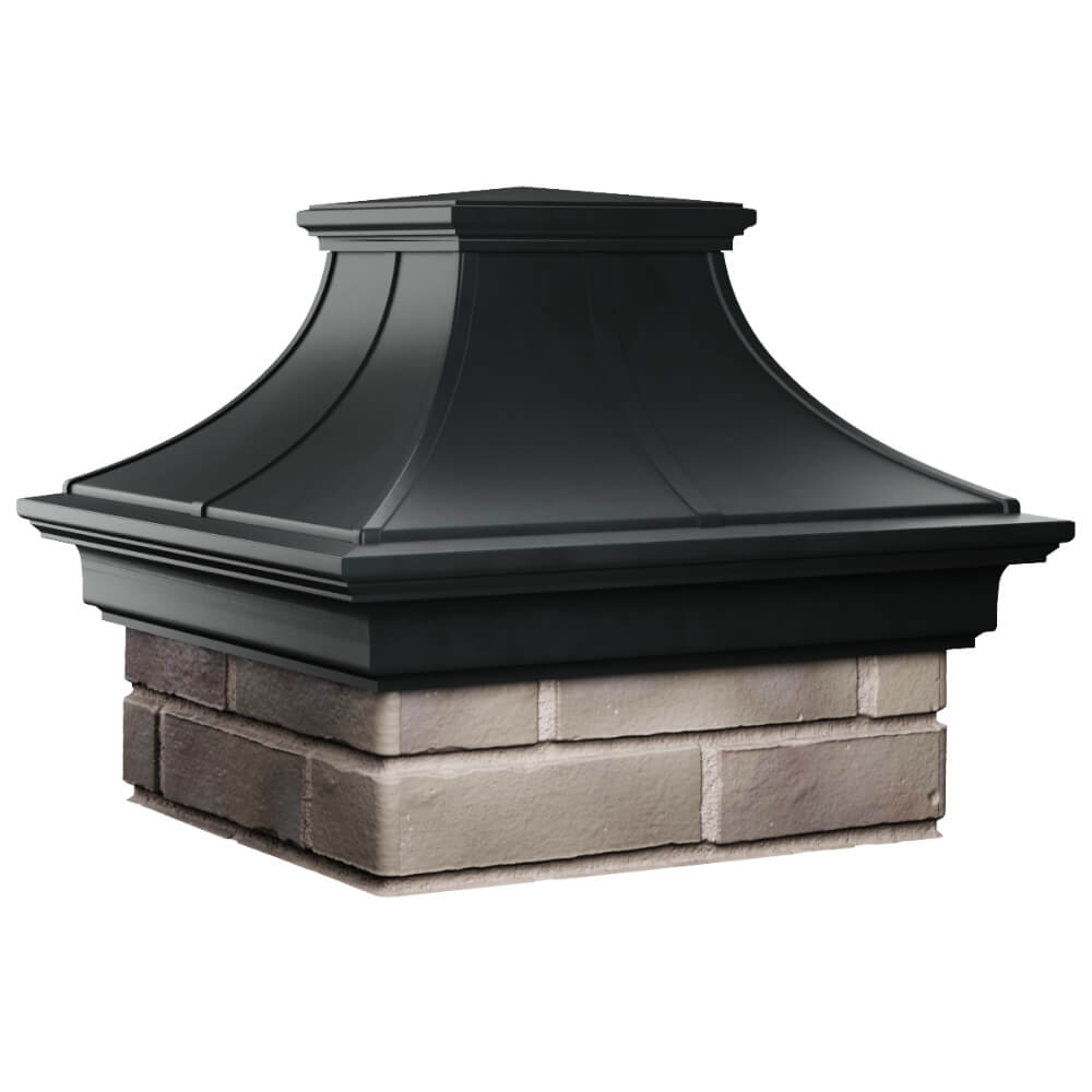 Колпак Zking Монблан Премиум Черный на столб 1.5х1.5 кирпича (385х385мм) в Рубцовске фото