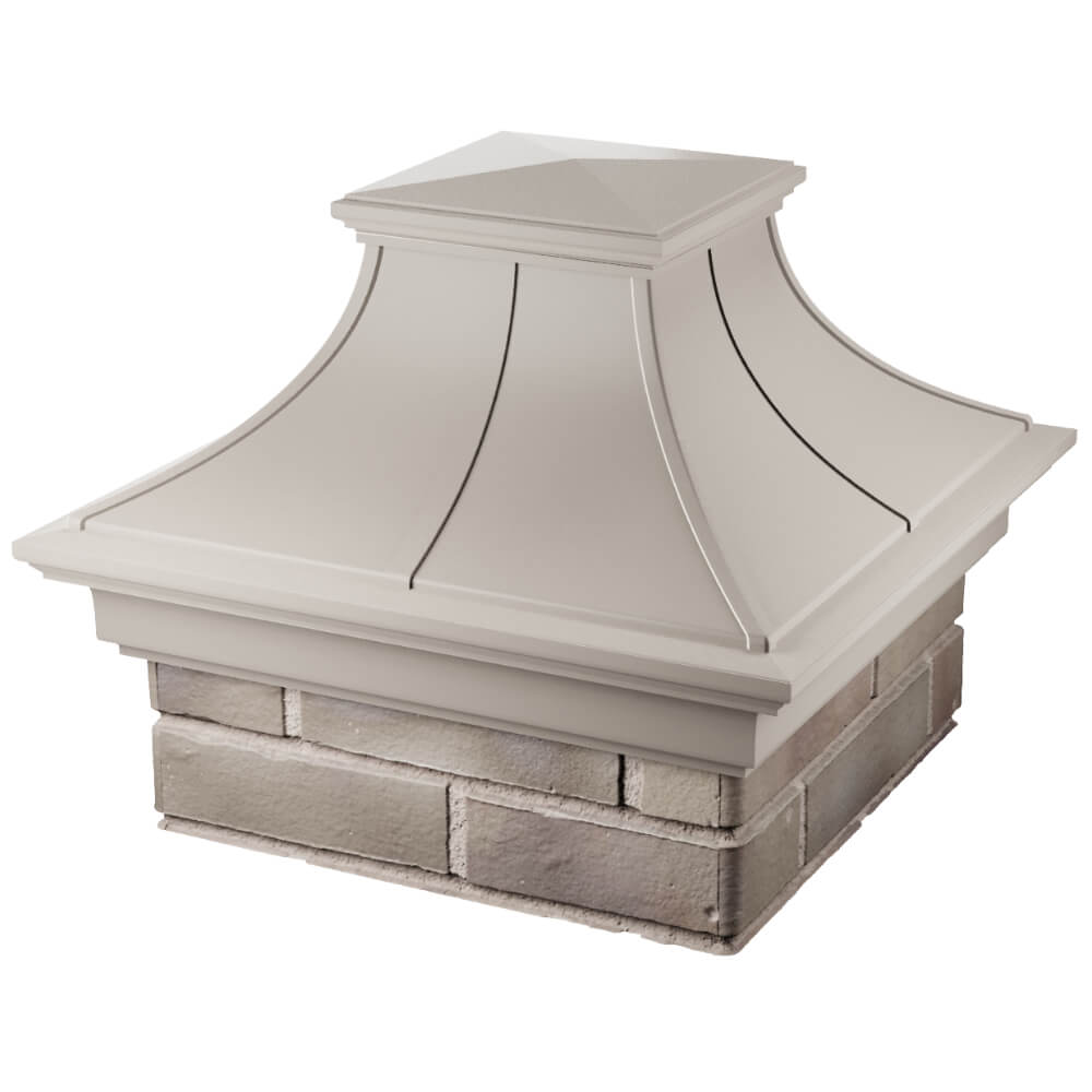 Колпак Zking Монблан Премиум Бежевый на столб 1.5х1.5 кирпича (385х385мм) в Рубцовске фото