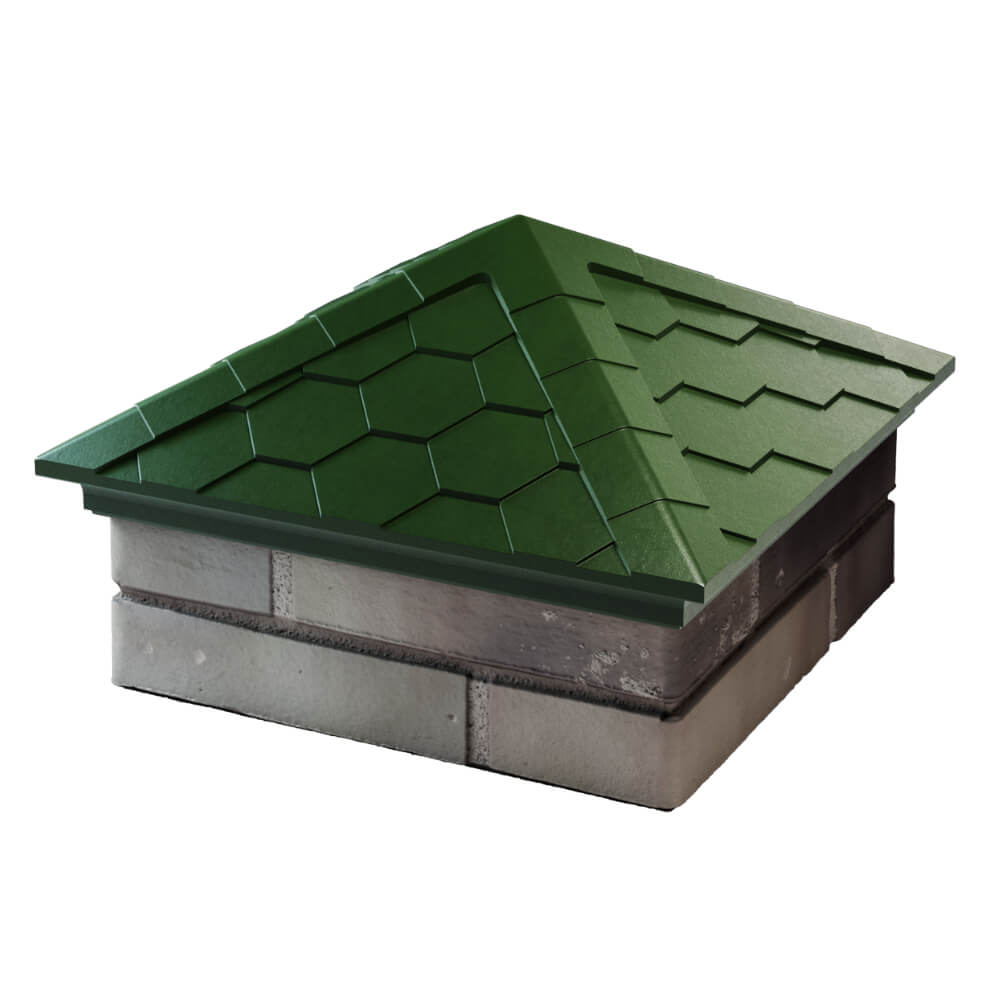 Колпак Zking Эверест Зеленый на столб 1.5х1.5 кирпича (390х390мм) в Рубцовске фото