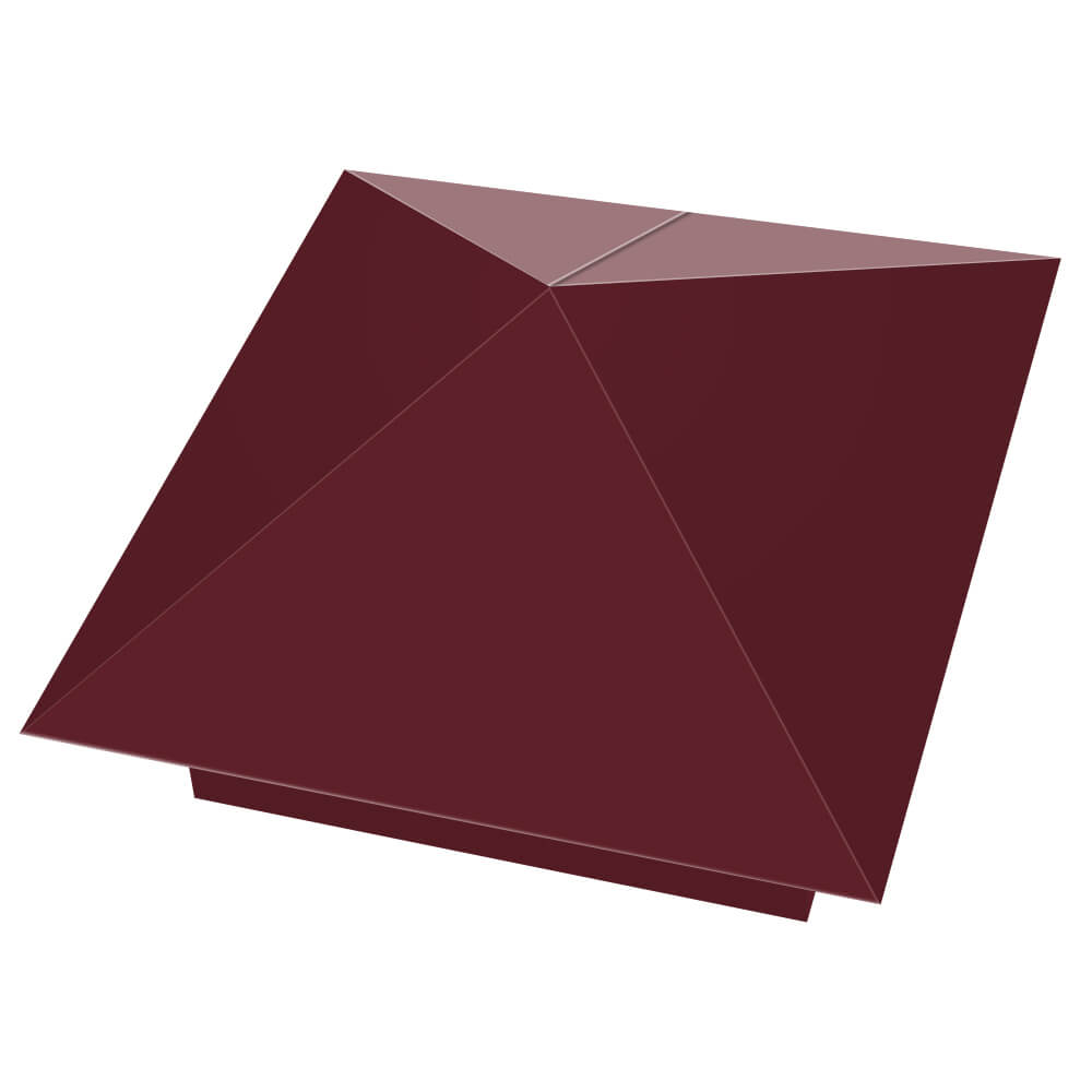 Колпак металлический 390х390мм RAL3005 Красное Вино заборный Рубцовск фото