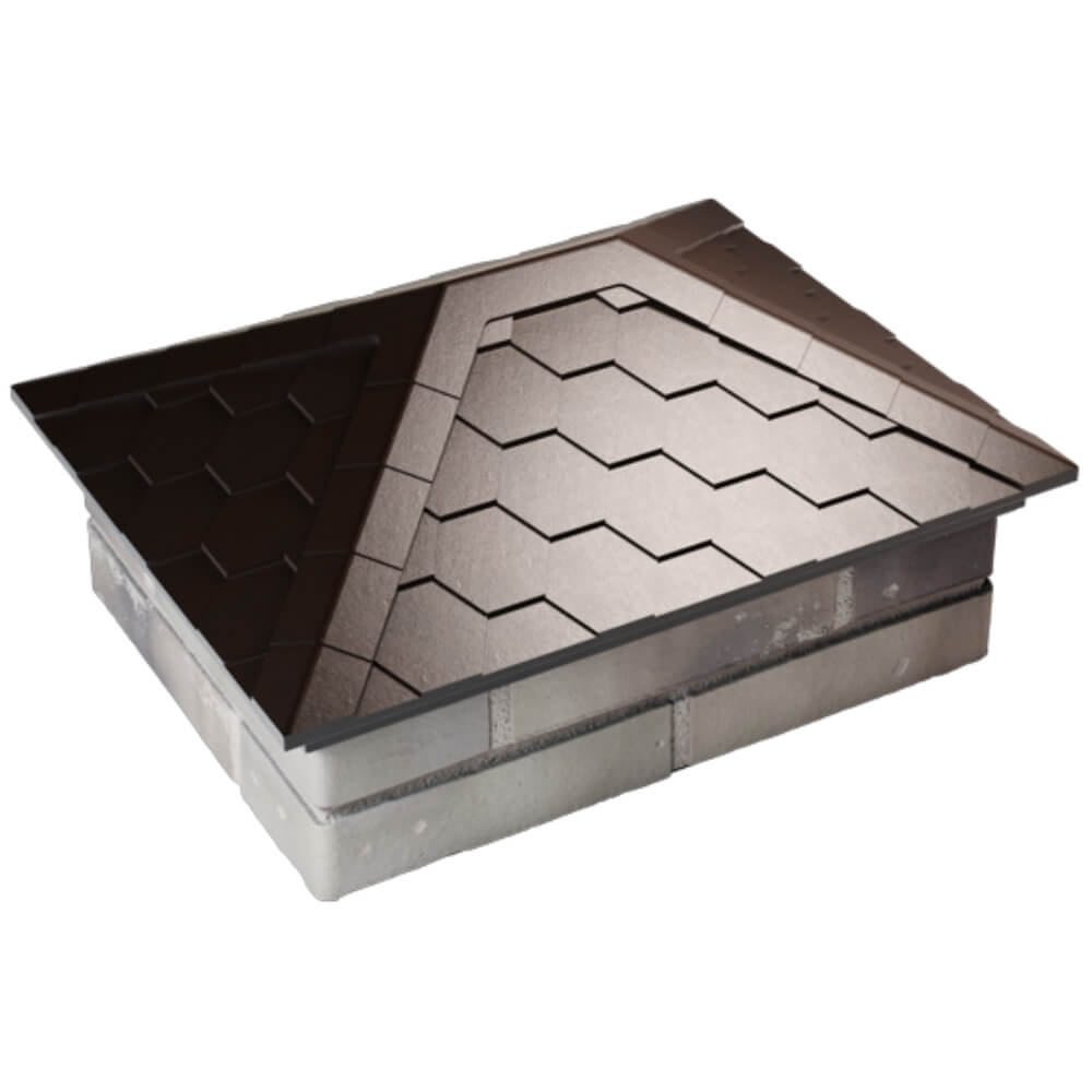 Колпак Zking Эверест Коричневый на столб 2х1.5 кирпича (520х390мм) Рубцовск фото