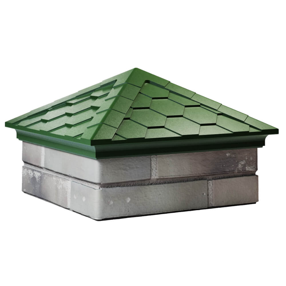 Колпак Zking Эверест Зеленый на столб 1.5х1.5 кирпича (390х390мм) в Рубцовске фото