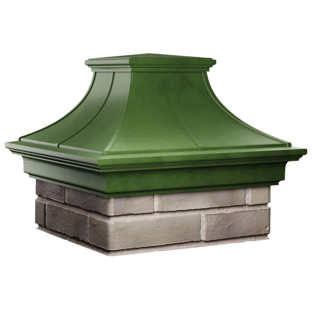 Колпак Zking Монблан Премиум Зеленый на столб 1.5х1.5 кирпича (385х385мм) в Рубцовске фото