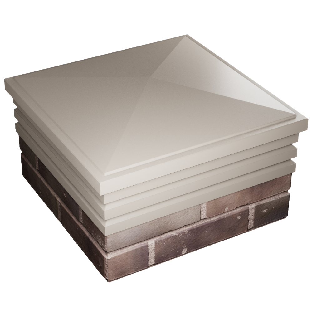 Колпак Zking Бона ХайТек Бежевый на столб 2х2 кирпича (513х513мм) в Рубцовске фото