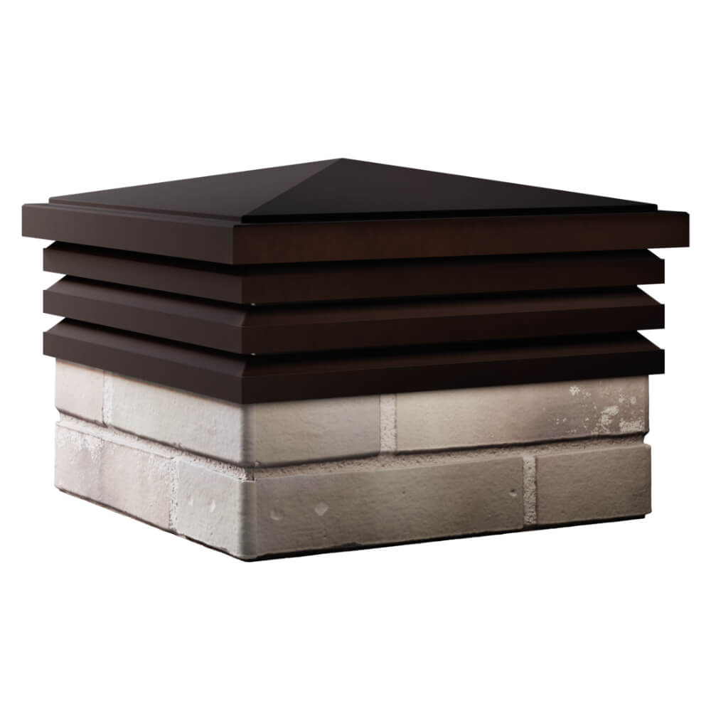 Колпак Zking Бона ХайТек Коричневый на столб 1.5х1.5 кирпича (385х385мм) в Рубцовске фото