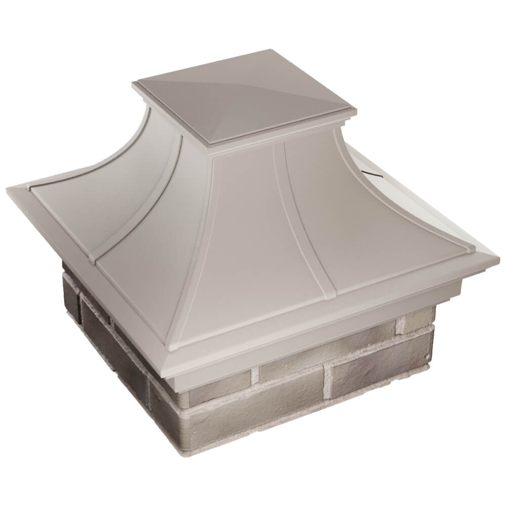 Колпак Zking Монблан Премиум Бежевый на столб 1.5х1.5 кирпича (385х385мм) в Рубцовске фото